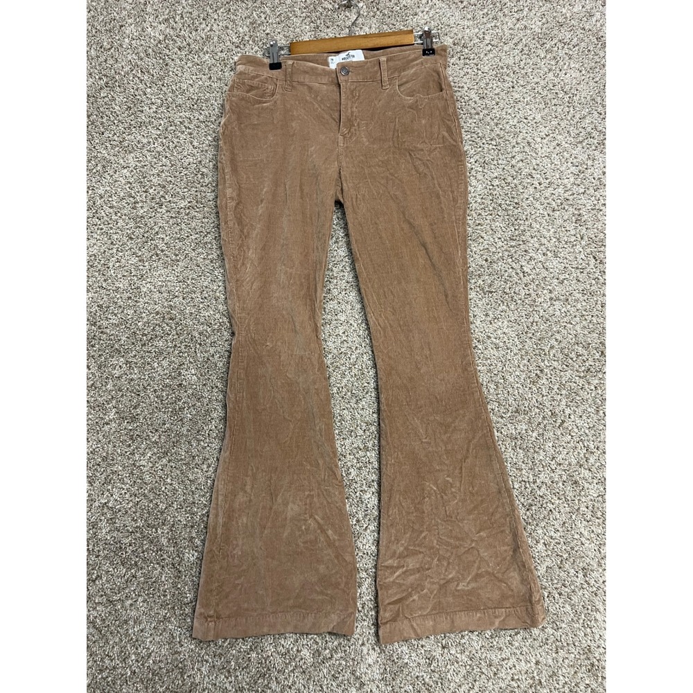 Hollister Low-Rise Corduroy Flare Pants Tan Brown W28 7R Y2K Boho Trousers